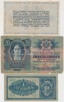 1913-1946. 7db többféle korona és pengő bankjegy T:vegyes