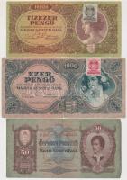 1930-1946. 10db többféle pengő bankjegy T:vegyes