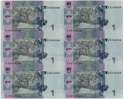 Ukrajna 2004. 1H egybefüggő 6-os ív T:I
Ukraine 2004. 1 Hryvnia uncut sheet of 6 C:UNC
Krause-Pick 1...