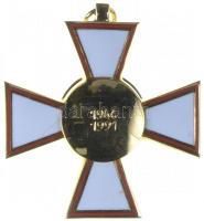 1991-. "Magyar Köztársasági Érdemrend Lovagkeresztje, polári tagozat" kitüntetés mellszala...