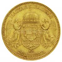 1900. 20K Au "Ferenc József" (6.78g/0.900) T:2
Hungary 1900. 20 Korona Au "Franz Jose...