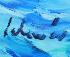 Schéner Mihály (1923-2009): Kikötő. Olaj, farost, jelzett, keretben, 50×70 cm