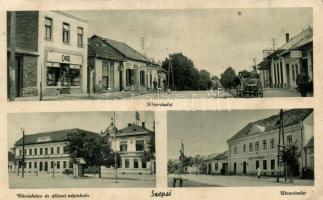 Szepsi, városháza, állami népiskola, Nagyvendéglő / town hall, school, restaurant, Cikta