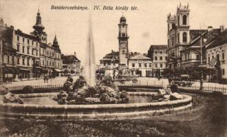 Besztercebánya, IV. Béla király tér / square, fountain (EK)