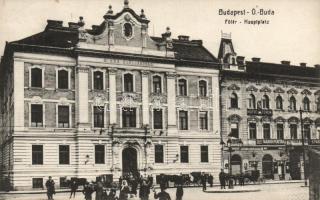 Budapest III. Óbuda, Főtér, III. Kerületi Előljáróság, Müfoc terem, Budapesti Jobbpárti Takarékpénztár, fodrász (EK)