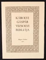 Vizsolyi Biblia I.-II. kötet. Facsimile kiadás. Bp. 1990. Magyar Helikon. Kiadói egészbőr kötésben, ...