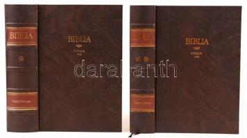 Vizsolyi Biblia I.-II. kötet. Facsimile kiadás. Bp. 1990. Magyar Helikon. Kiadói egészbőr kötésben, ...