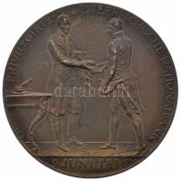 Osztrák-Magyar Monarchia 1916. "Az Osztrák Nemzeti Bank létrejöttének 100 éves évfordulója" Körmöcbányán vert Br emlékérem. Szign.: Stefan Schwartz (69mm) T:2,2- Austro-Hungarian Monarchy 1916. "100th anniversary of the National Bank of Austria" (Kremnitz) Br commemorative medallion in original case. Sign.: Stefan Schwartz (69mm) C:aXF