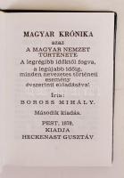 Boross Mihály: Magyar Krónika I-III. Pest, 1870, Heckenast Gusztáv. Reprint minikönyv, kiadói műbőr ...
