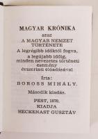 Boross Mihály: Magyar Krónika I-III. Pest, 1870, Heckenast Gusztáv. Reprint minikönyv, kiadói műbőr ...