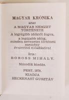 Boross Mihály: Magyar Krónika I-III. Pest, 1870, Heckenast Gusztáv. Reprint minikönyv, kiadói műbőr ...