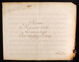 cca 1840 A három Masurok - Tromássy János kézzel írt kotta / handwritten note 4 p.