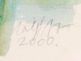 Zalakovács János (1954-): Ábránd. Vegyes technika, papír, jelzett, üvegezett keretben, 40×60 cm