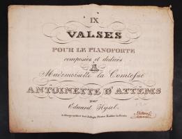 cca 1800 Antoinette DAttems: IX Valses pour le pianoforte 4p.