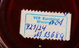 Wasungen üvegváza, kézzel festett, több rétegű, hámozott, hibátlan, jelzett, m:24 cm