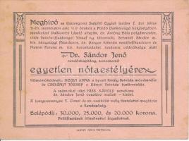 cca 1930-1940 Meghívó az Esztergomi Szépítő Egylet javára rendezett nótaestélyre