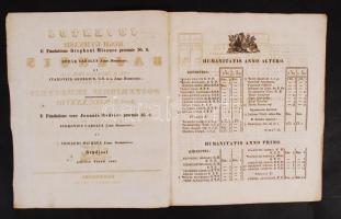 1838 Baja, Bajai Ferences Gimnázium évkönyve, 8p