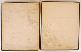 cca 1910 Budapest II. kerület, Hűvösvölgy, Zugló 2 db térkép karton táblán 43x51 cm Főváros Házinyomdája