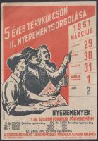 1951 Bp., 5 éves tervkölcsön II. nyereménysorsolása szórólap