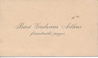 1898 Báró Gudenus Arthur főszentszéki jegyző saját kézzel írt üdvözlőkártyája