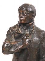 Csorba Géza (1892-1974): Ady Endre. Bronz, jelzés nélkül, m:28 cm