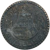 Osztrák-Magyar Monarchia 1916. "ANGELINA 1914-1916" hadifém sapkajelvénye a Vöröskereszt Angelina otthonnak (30mm) T:2-  Austro-Hungarian Monarchy 1916. "ANGELINA 1914-1916" war metal cap badge of Angelina health resort home (30mm) C:VF HV 854.