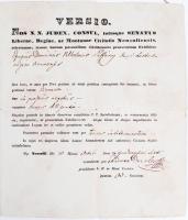 1846 Besztercebánya város által kiállított útlevél Steffany Vilmos jogtudósnak