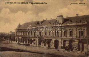 Hódmezővásárhely János tér, szikvízgyár, Gonda Mór Piros szegfűhöz étterme (EB)