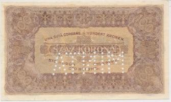 1923. 100K hamis "MINTA" perforációval, számozás nélkül, nyomdahely jelöléssel T:III