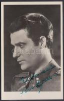 Sárdy János (1907-1969) színész saját kezű aláírása az őt ábrázoló fotóképeslapon, 9x14 cm