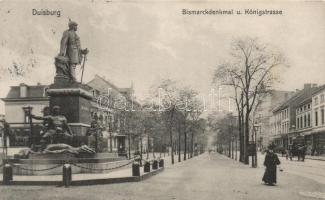 Duisburg King street with Bismarck monument