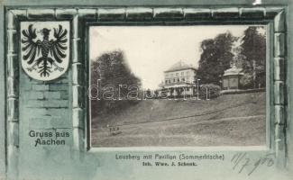 Aachen Lousberg with pavilion, coat of arms (b)