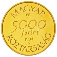 1994. 5000Ft Au "Veszélyeztetett állatvilág - Túzok" eredeti MNB tokban (7.77g/0.584) T:PP...