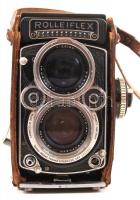 Rolleiflex Rollei F&H synchro-compur Franke& Heidecke fényképezőgép tokjában. Zár beragadt, ...