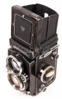 Rolleiflex Rollei F&H synchro-compur Franke& Heidecke fényképezőgép tokjában. Zár beragadt, ...