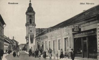 Komárom Jókai utca, Balogh Miklós bútorraktára, Girch József kereskedése / street, shops