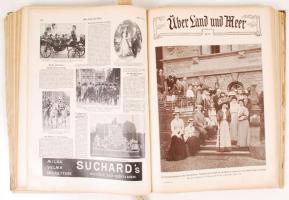 1908 Über Land und Meer képes folyóirat évfolyma kissé megviselt kötésben / Complete year in bit dam...