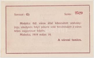 Miskolc 1919. május 14. 20K városi szükségpénz T:I
Adamo MIS-7.4