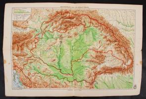 cca 1920-1930 Magyarország politikai térképe és hegy- és vízrajzi térképe, Magyar Királyi Honvéd Térképészeti Intézet, 43x29 cm