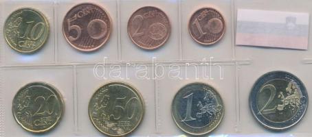 Szlovénia 2007. 1c-2 euro forgalmi sor fóliatokban T:1 Slovenia 2007. 1 cent - 2 Euro coin set C:UNC Krause MS16