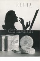 cca 1960 Dr. Csörgeő Tibor (1869-1968): Elida krémpuder reklámterve, jelzetlen vintage fotó, a szerző hagyatékából, 24x17 cm