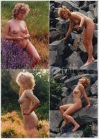 cca 1970-1980 Színes, finoman erotikus, természeti környezetben készült fotók, 13 db, 9x12 cm /
erot...