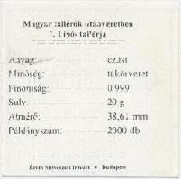 Magyar tallérok utánveretben "I. Lipót tallérja 1695" Ag emlékérem (20g/0.999/38,6mm) T:PP...