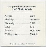 Magyar tallérok utánveretben "Apafi Mihály Tallérja 1663" Ag emlékérem (20g/0.999/38,6mm) ...