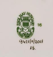 Zsolnay pillangó mintás bonbonier, kézzel festett, jelzett, hibátlan, 11×11 cm / Handpainted numbere...