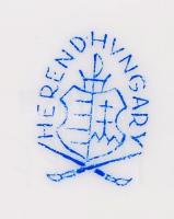 Herendi Viktória mintás porcelán asztali dísztálka, hibátlan, jelzett, 15x8 cm