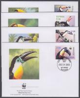 WWF: Madarak sor + kisív + 4 FDC WWF: Birds set + minisheet + 4 FDC