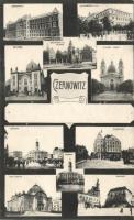 Chernivtsi, Czernowitz; multiview postcard with synagogue