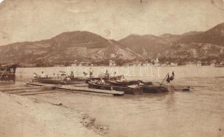 Orsova, soldiers, boats, photo (fa)