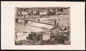Jelzés nélkül: Lánchíd. Rézkarc, papír, 6×9 cm